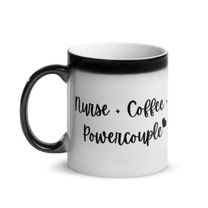 Nurse + Coffee = Powercouple | Glossy Magic Mug